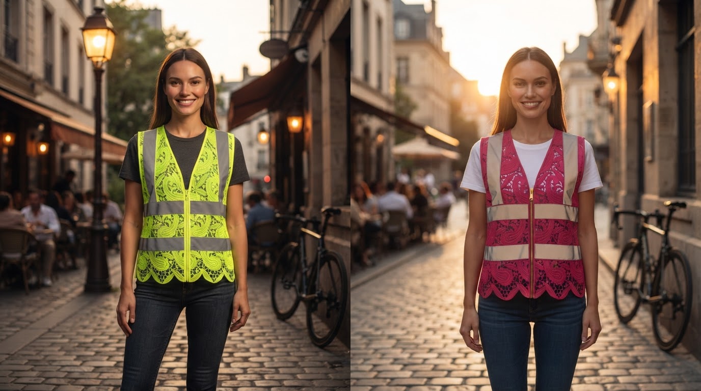 Lace Reflective Vest With Zipper Redefines Aesthetic Safety
