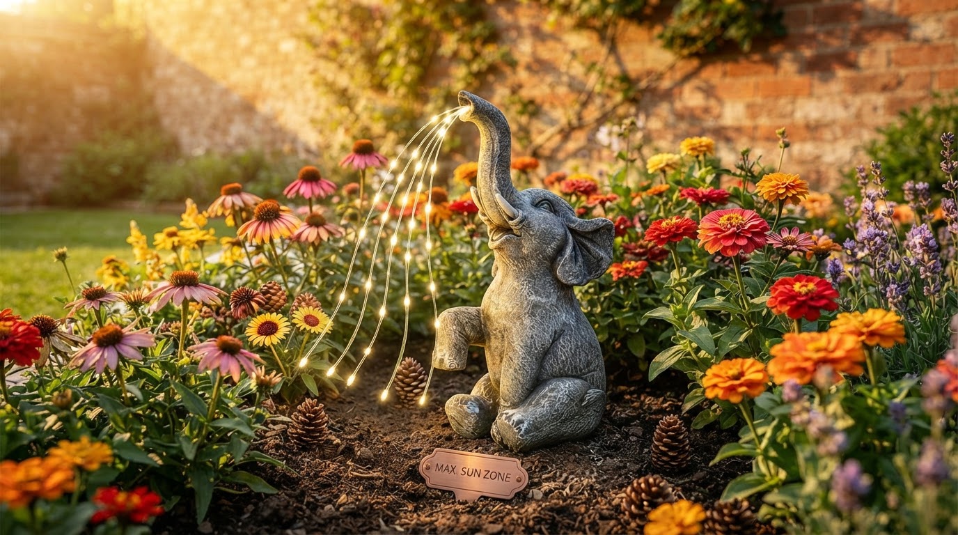 Where should I place a Solar Elephant Light in my garden?