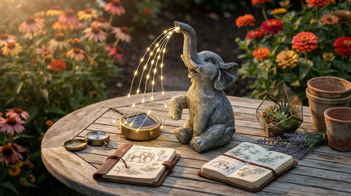 Solar Elephant Light Performance in Garden Design