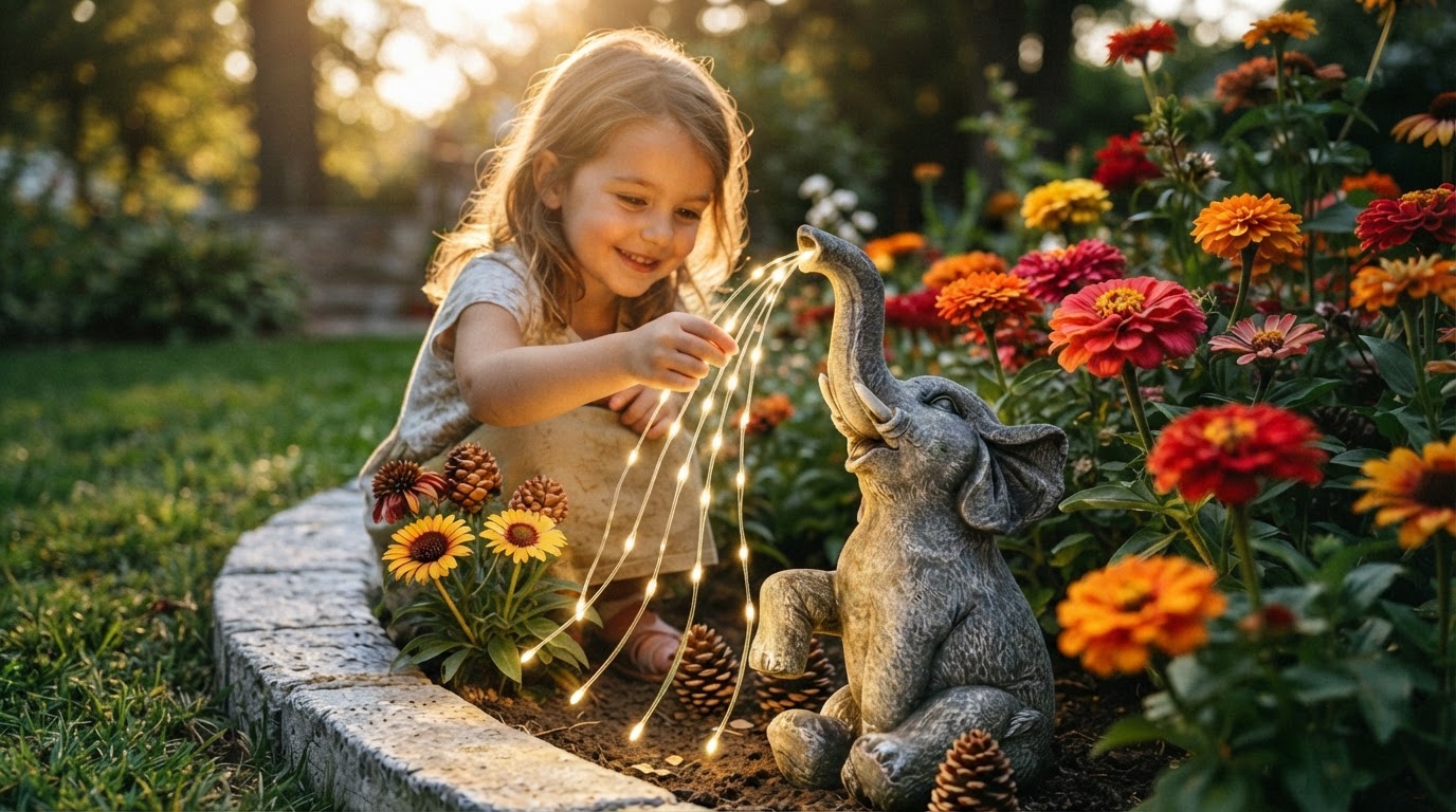 Placing a Lucky Elephant Garden Ornament for Prosperity