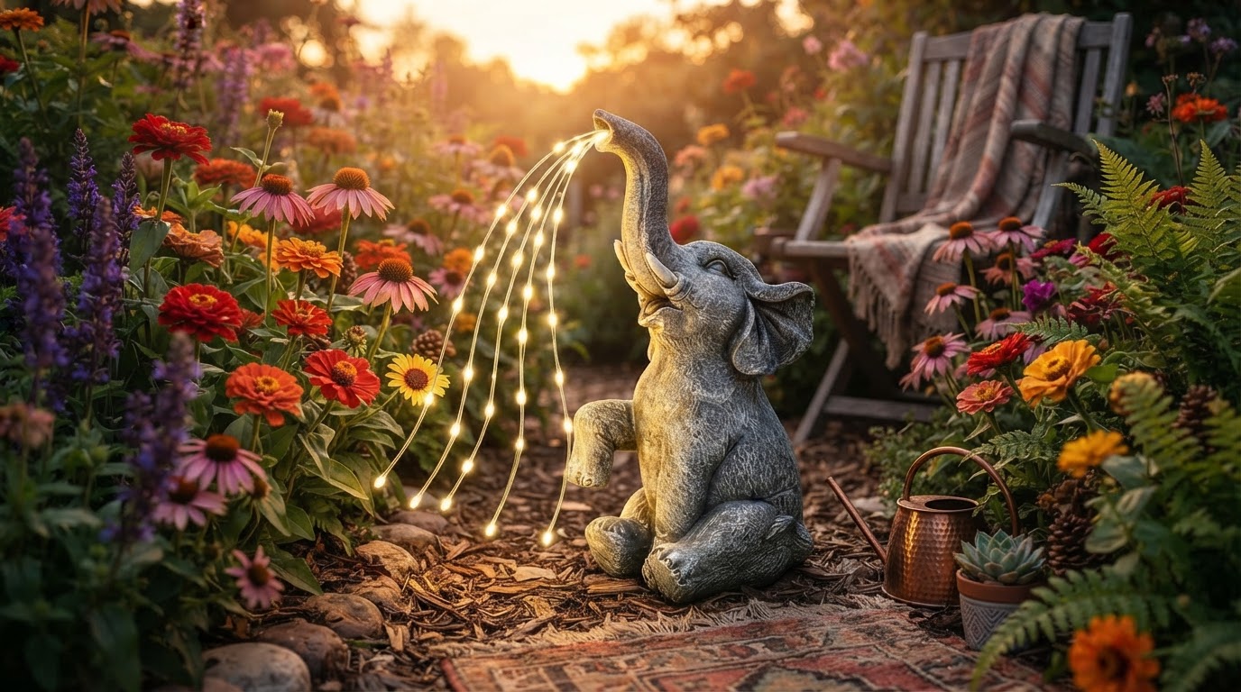Is the Solar Elephant Light right for boho garden lighting?