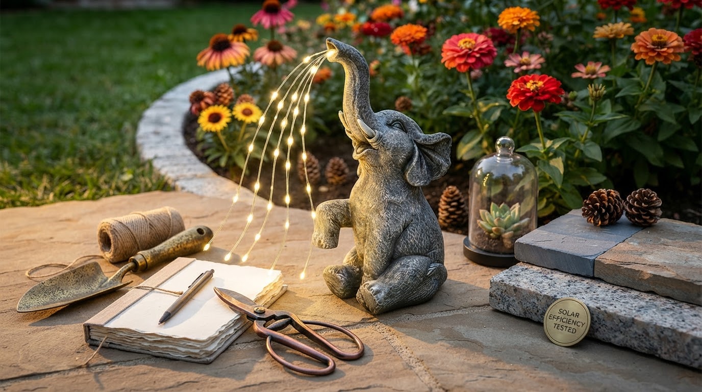 Solar Elephant Light Performance in Modern Garden Design