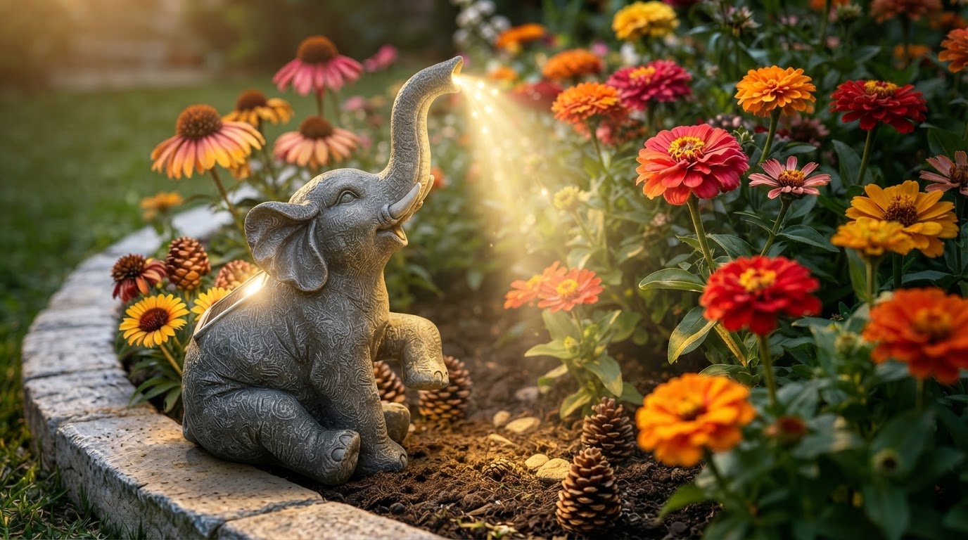 Why is a Solar Elephant Light a lucky garden ornament?