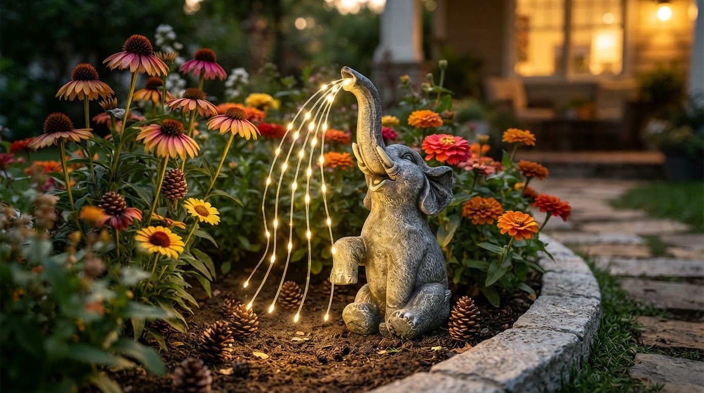 Why choose a Solar Elephant Light for garden decor?