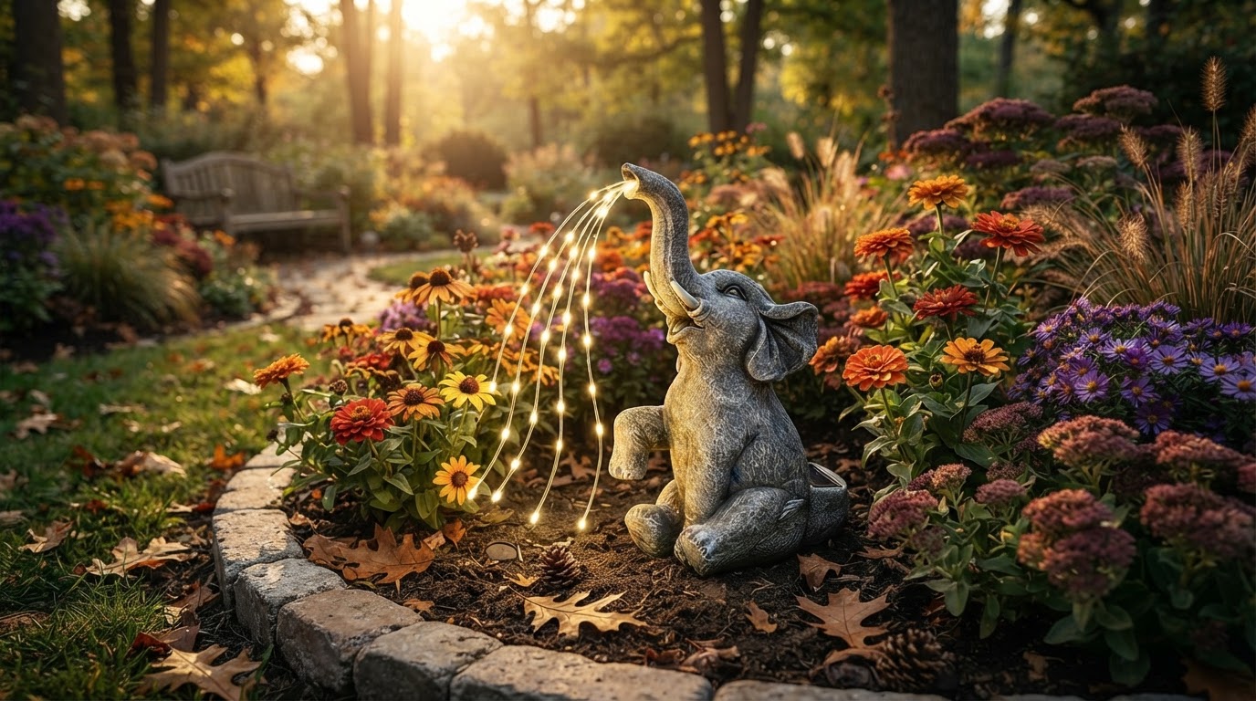 Why choose Solar Elephant Light for garden statues?
