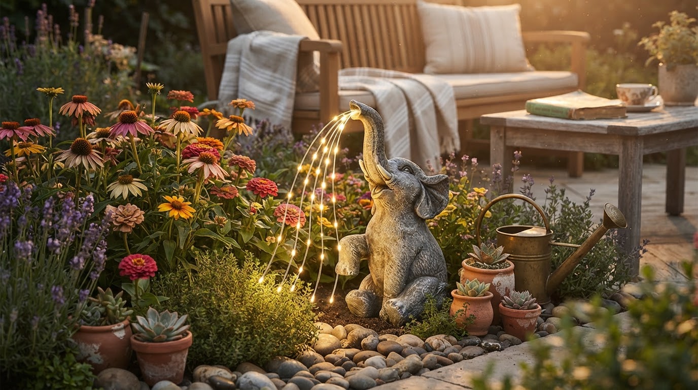 Why is Solar Elephant Light a lucky garden gift?