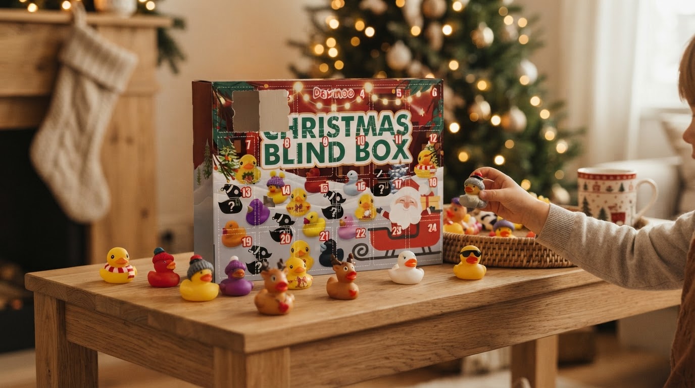 What is the Christmas Mini Duck Blind Box surprise?