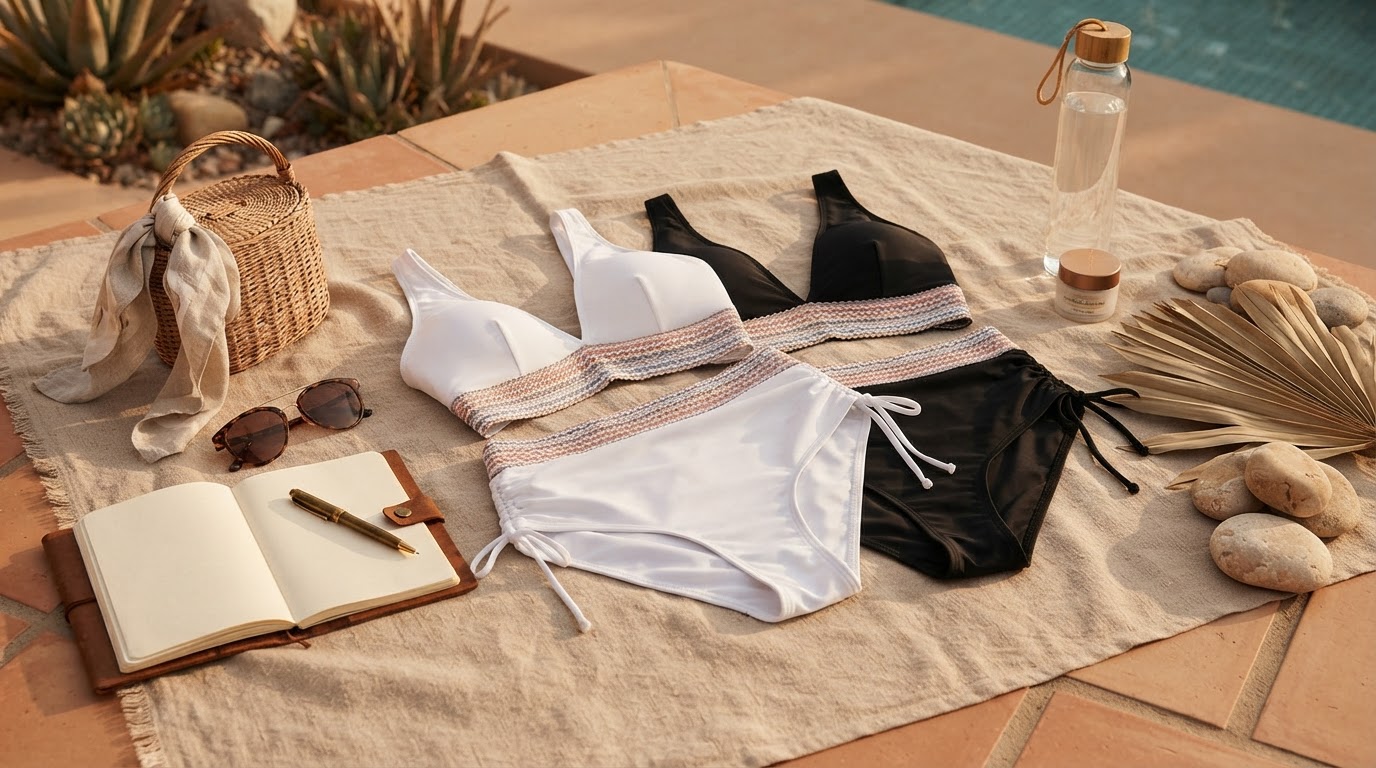 High Waisted Tummy Control Color Block Bikini Sets for Active Beach Travel