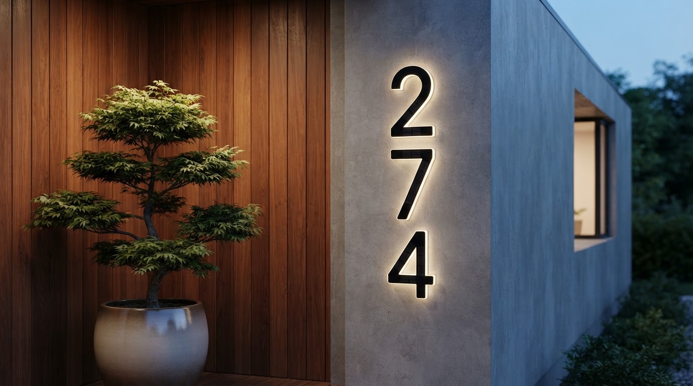 Solar Lighted House Numbers Backlit Selection Framework