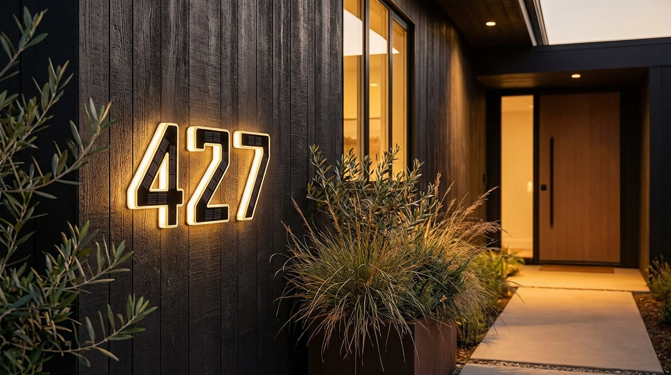 Solar Lighted House Numbers for Better Curb Appeal