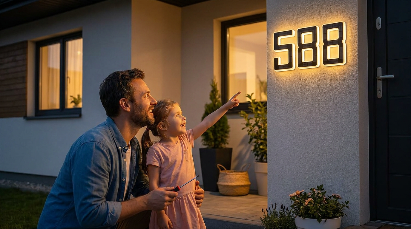 The Dusk-to-Dawn Setup for Solar Lighted House Numbers