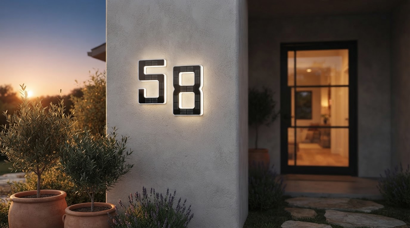 How do dusk to dawn Solar Lighted House Numbers work?