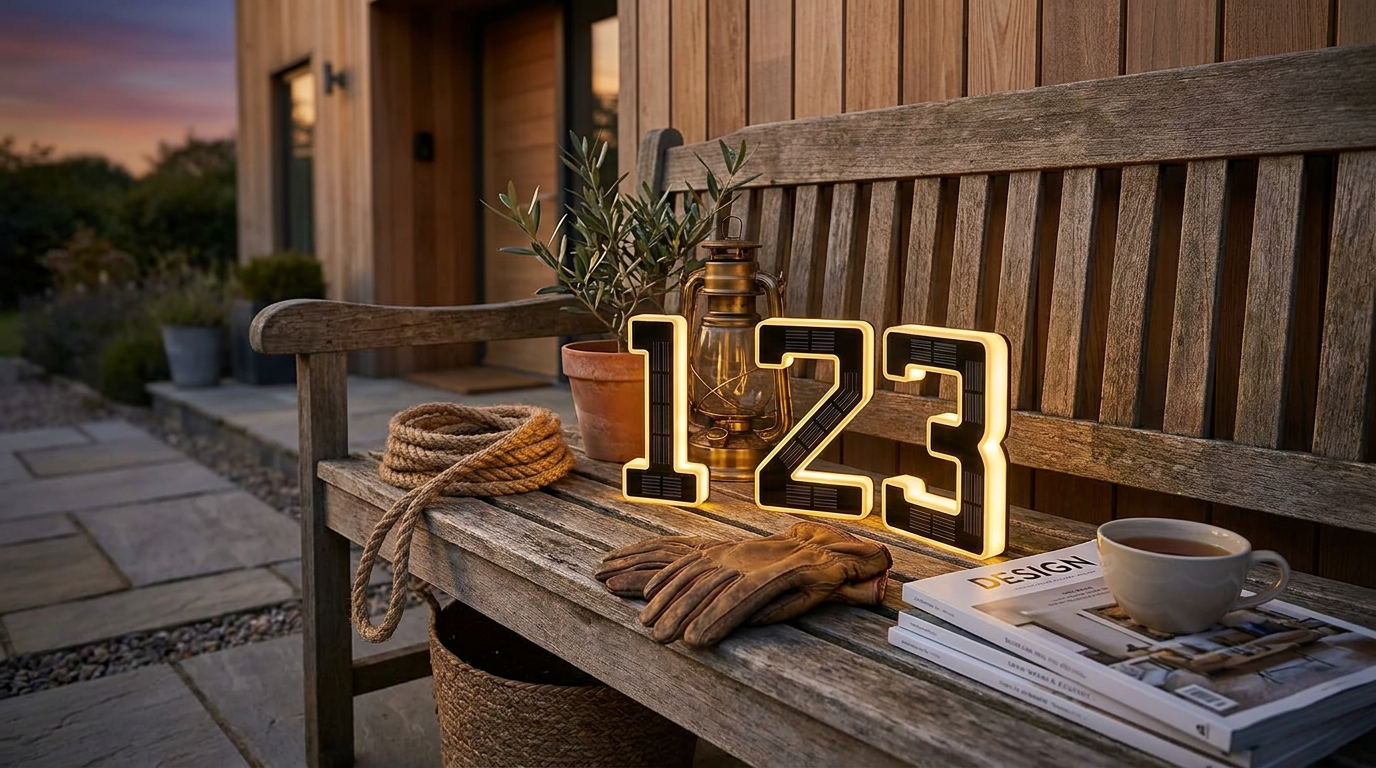 Dusk to Dawn Efficiency with Solar Lighted House Numbers