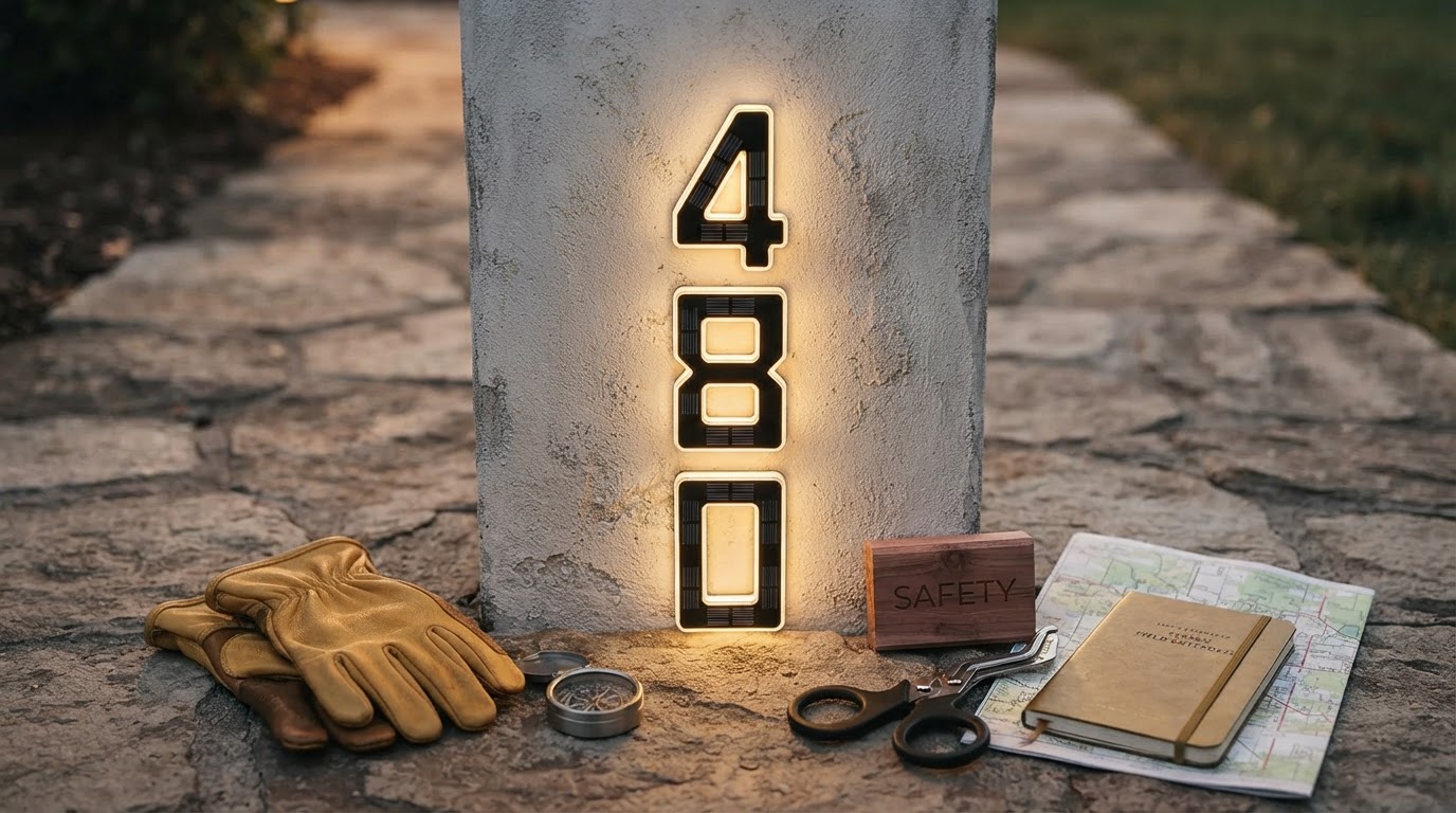Solar Lighted House Numbers for Emergency Vehicle Access