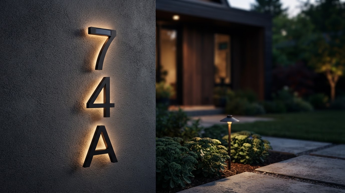 Why choose floating solar house numbers in matte black?