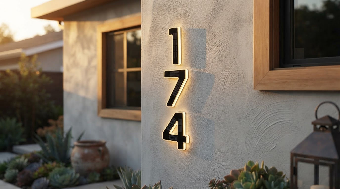 Floating Solar Lighted House Numbers Design Review