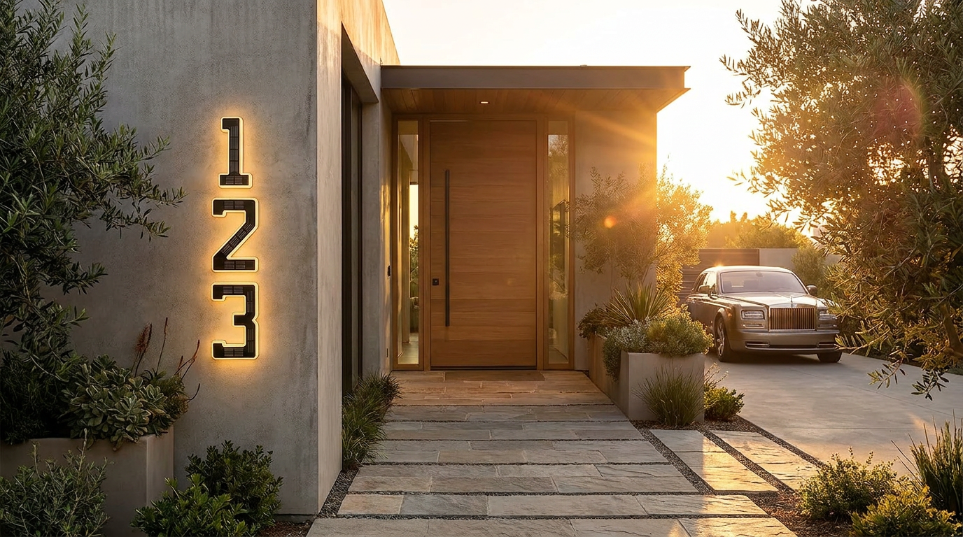 Solar Powered Address Lights Illuminate Your Evenings