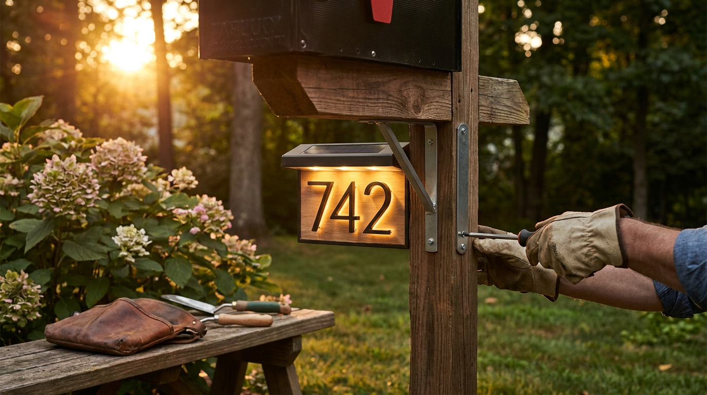 How do I install Solar Lighted House Numbers on mailboxes?