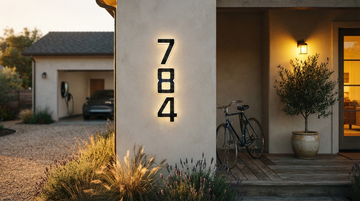Why install LED solar house numbers for wall mounting?