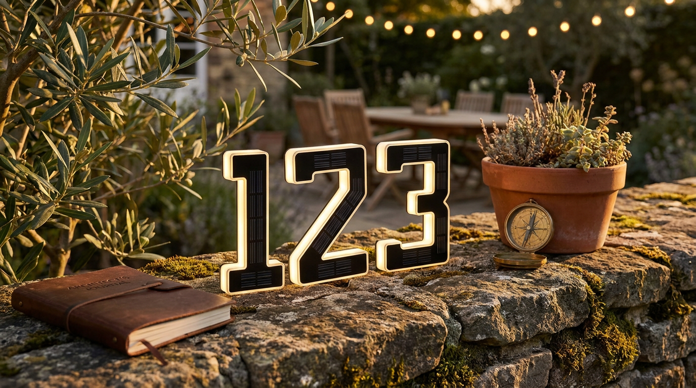Modern Solar Address Light Black Aesthetics and Visibility