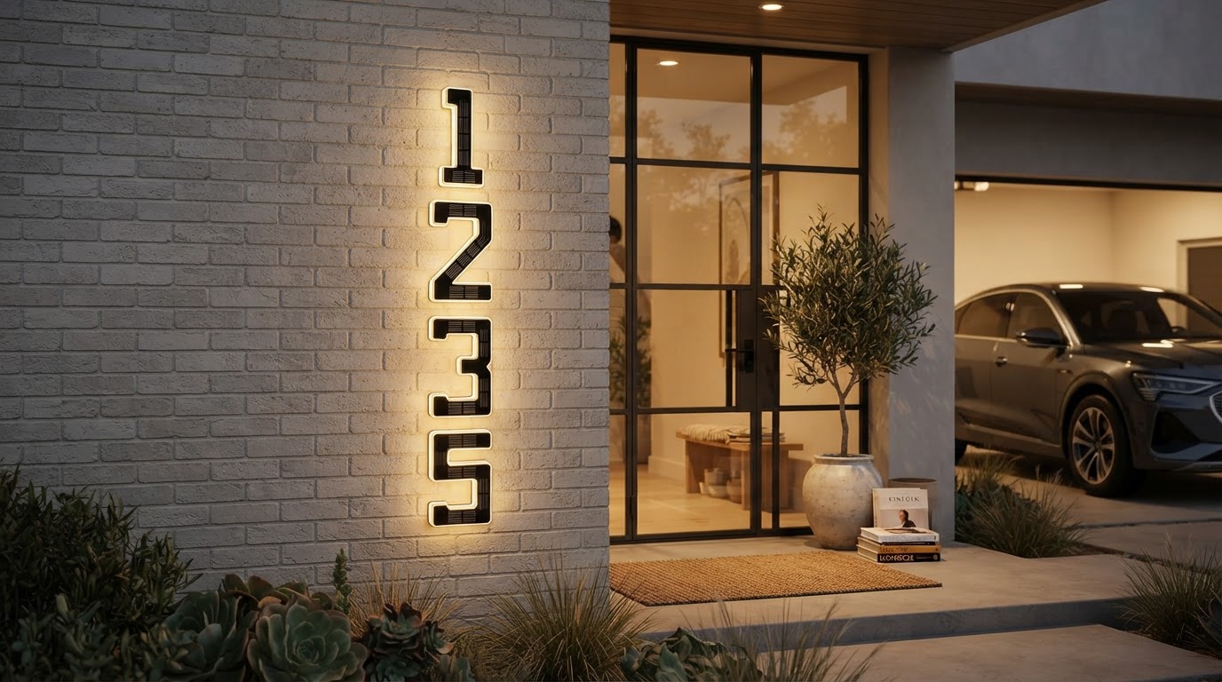 Modern Solar Address Light Performance and Visibility