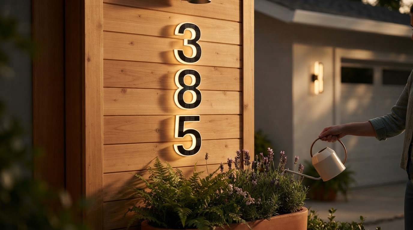 Why choose modern solar address plaques for wall mounting?