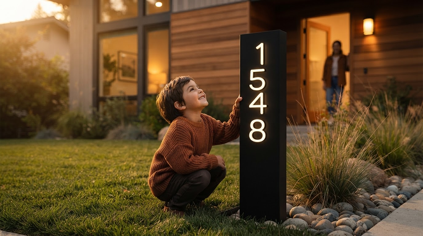 A 4-Step Setup for Solar Lighted House Numbers in Yards