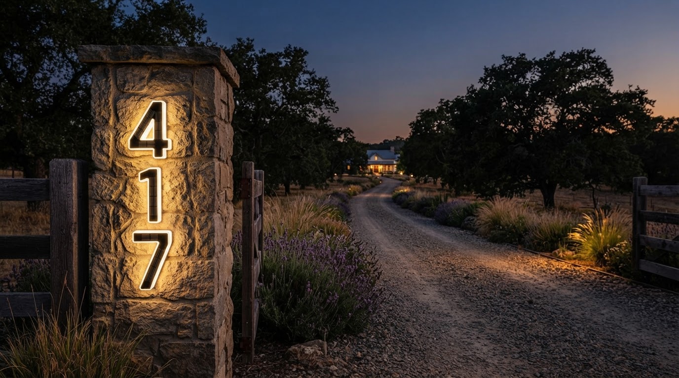 Solar Lighted House Numbers for Long Driveway Navigation