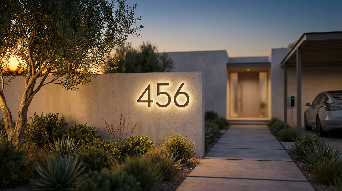 Solar Lighted House Numbers for Modern Curb Visibility