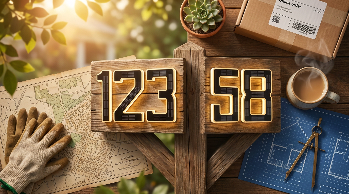 Solar Lighted House Numbers for Visible Mailboxes