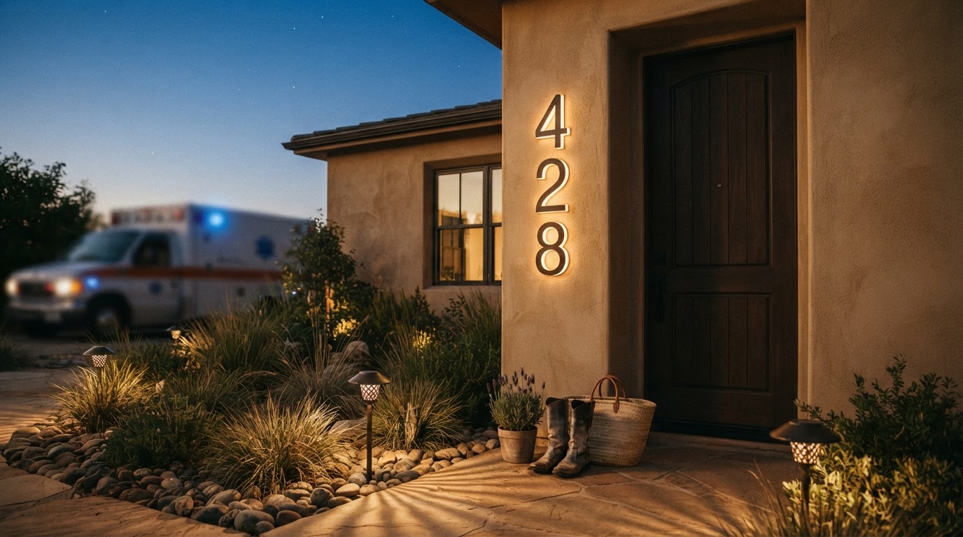 Solar Lighted House Numbers for Yard Visibility and Safety