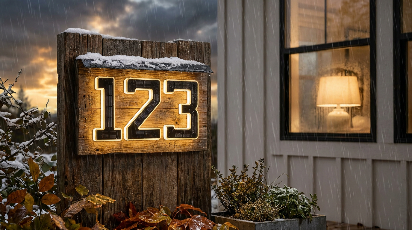 How do Solar Lighted House Numbers handle extreme weather?