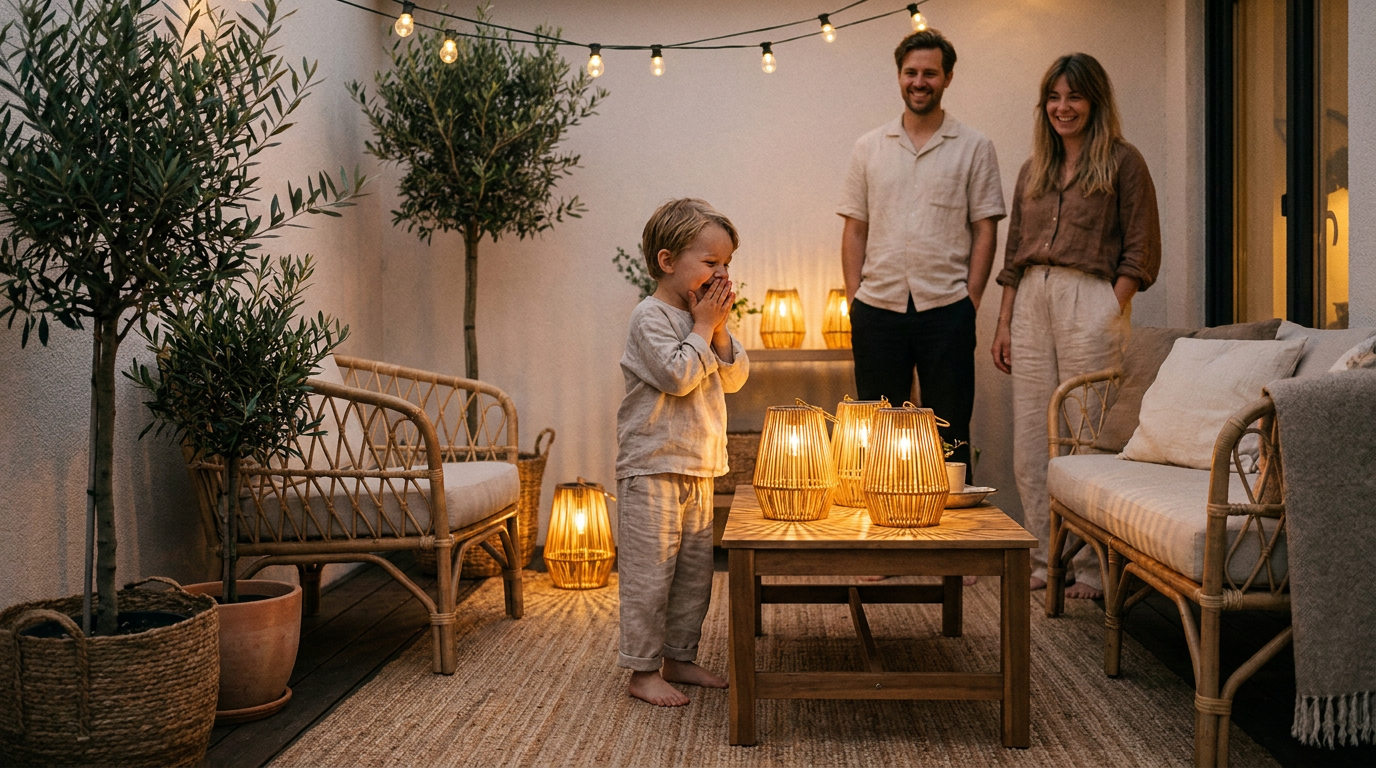 A 4-Step Setup for Handmade Solar Lanterns on the Patio