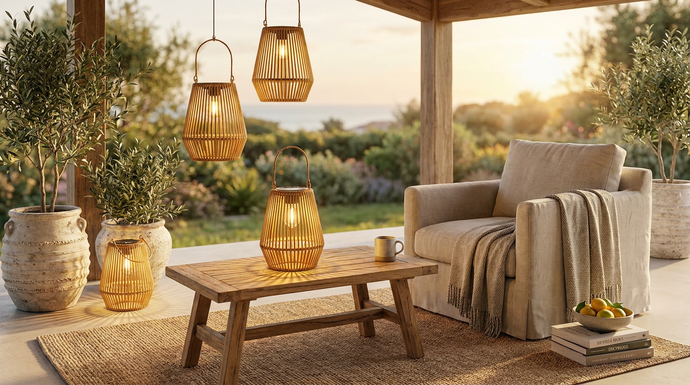 Applying Handwoven Solar Lantern Aesthetics to Verandas