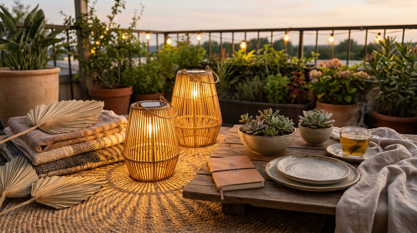 Integrating Handwoven Solar Lanterns in Modern Boho Design