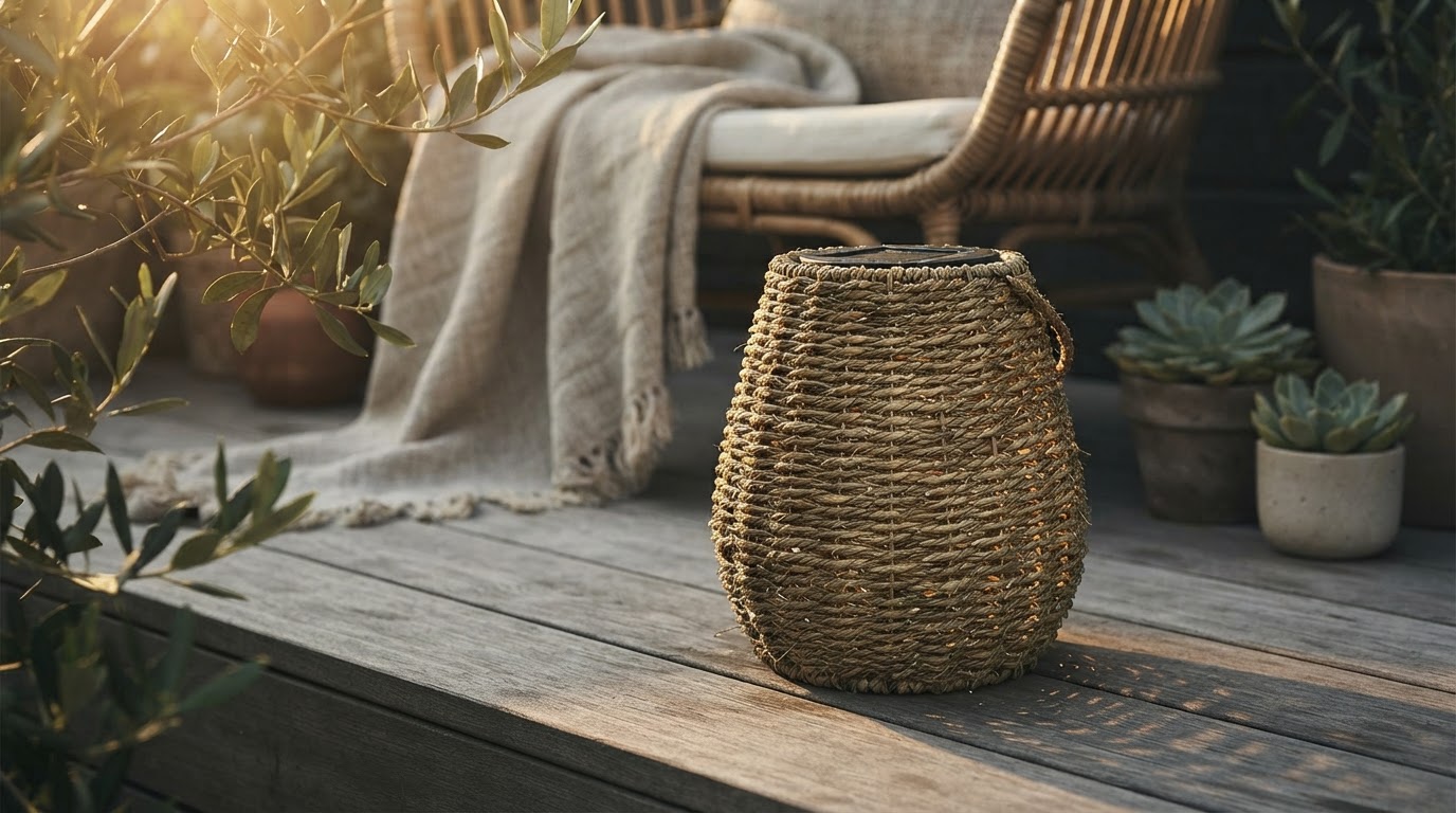 Is a solar powered seagrass lamp durable for outdoors?