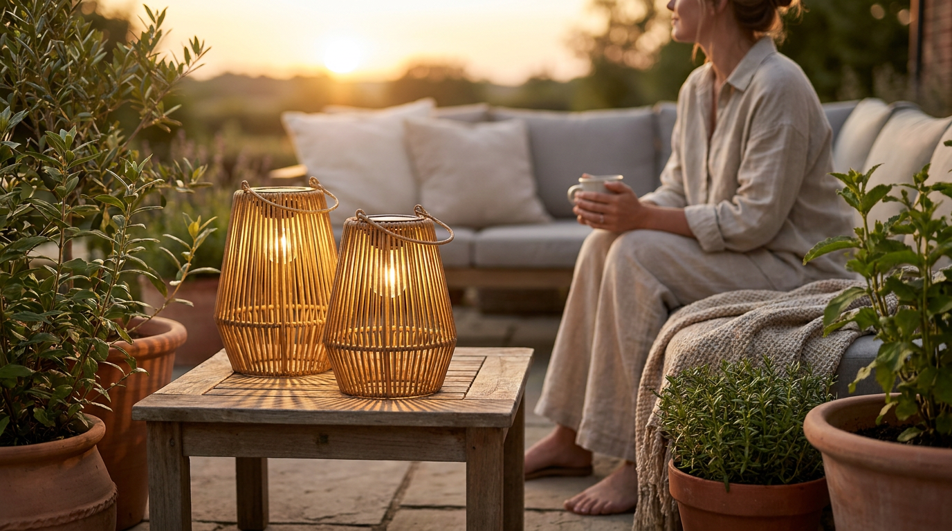 What are the benefits of textured Handwoven Solar Lanterns?