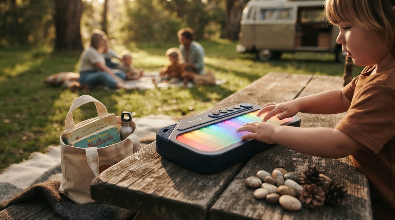 Field Testing the Portable Rainbow Piano Toy