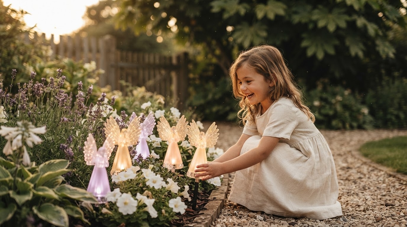 How do Solyra Garden Angels solar lights work?