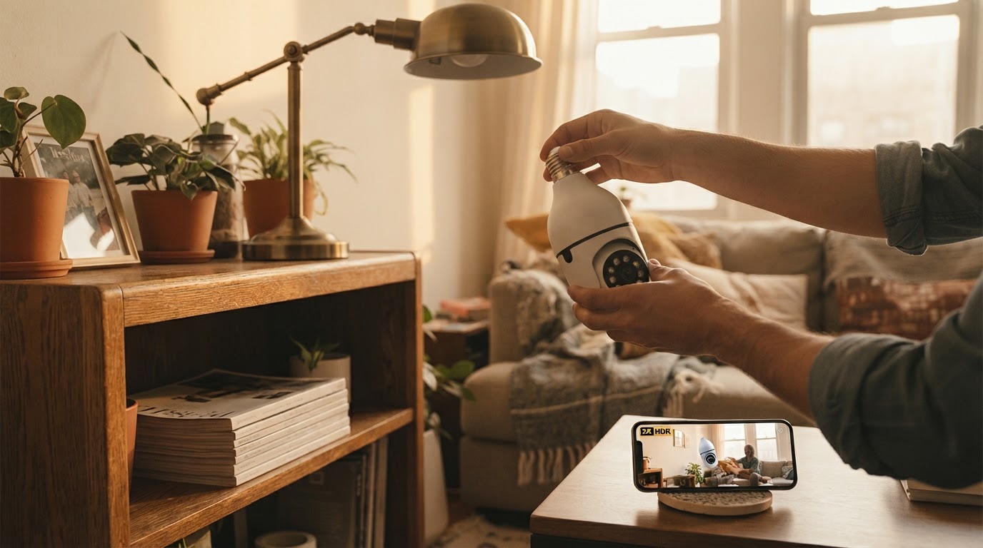 Can I use a hidden light bulb camera for an apartment?
