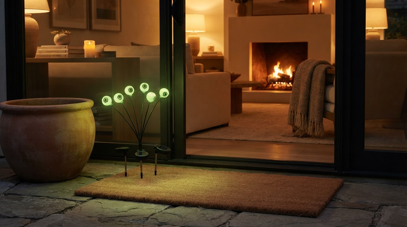 How do Halloween Eyeball Lights function in low light?