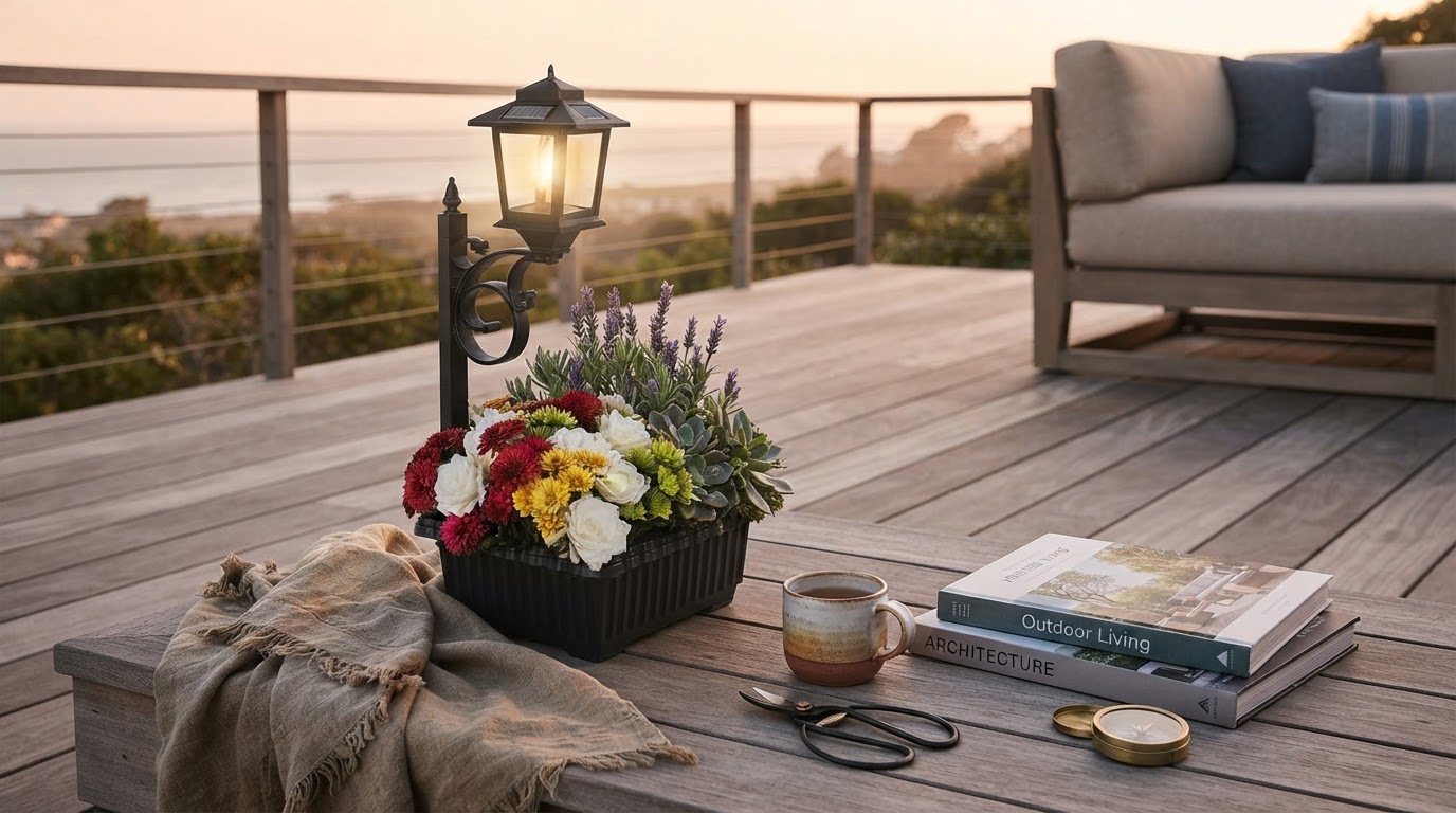 Modernizing Deck Design with the Solar Planter Lamp