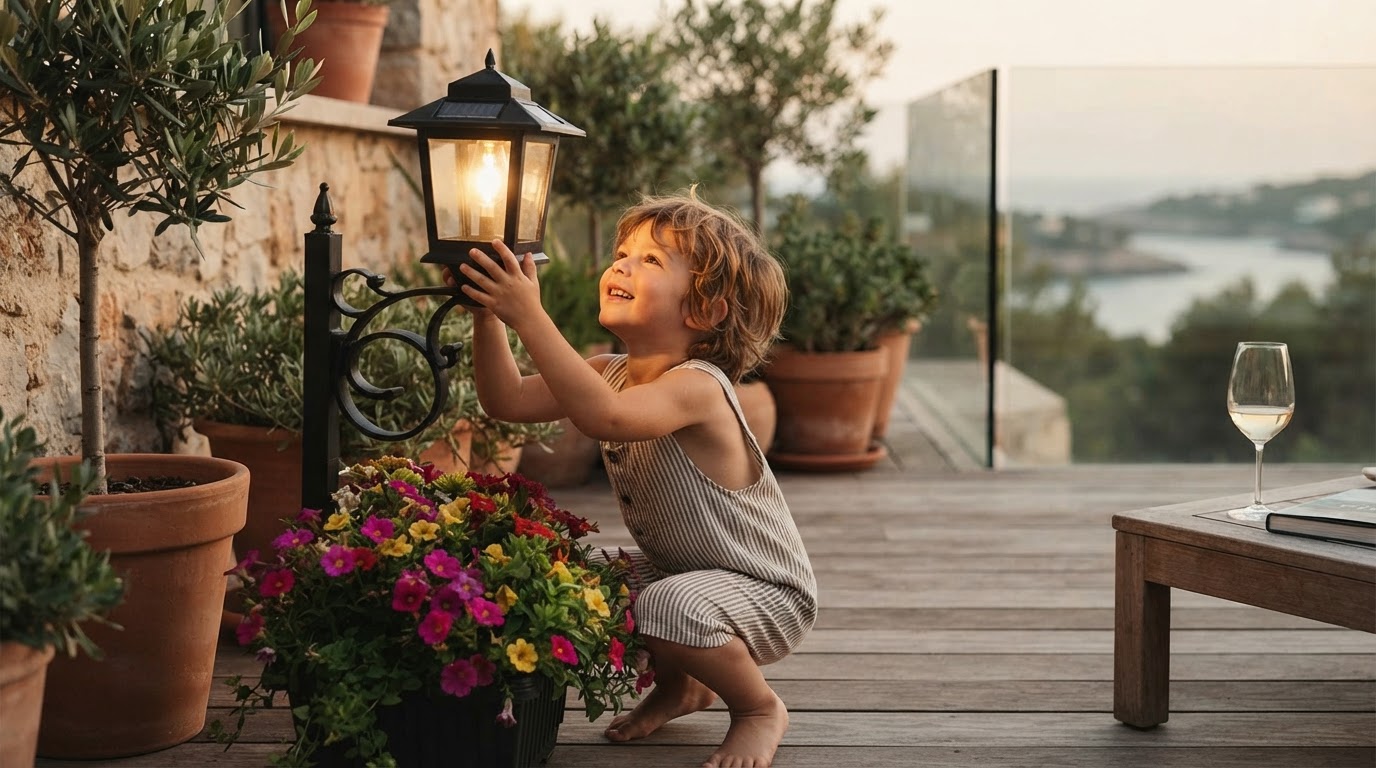 Solar Planter Lamp Setup for Eco Friendly Patio Lighting