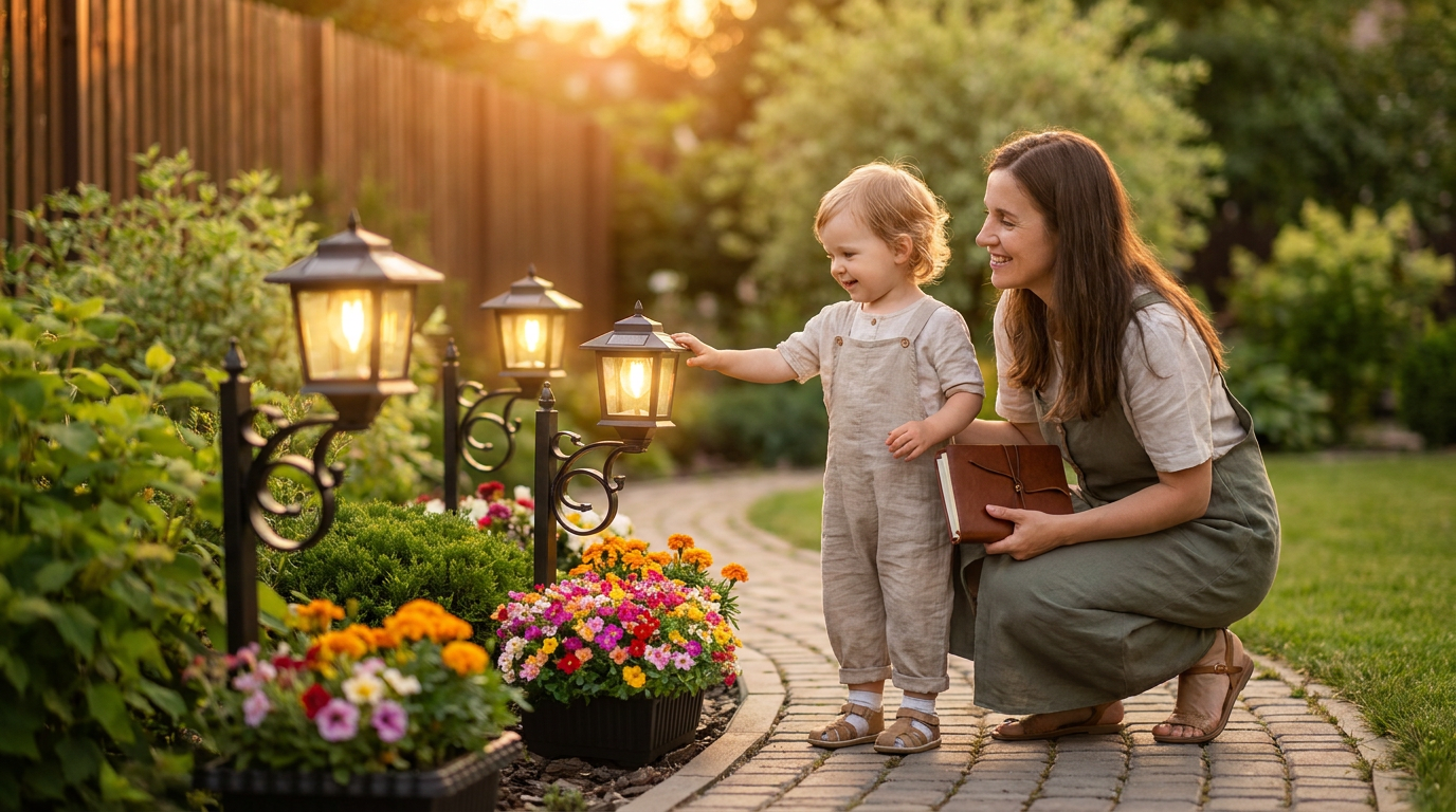 5-Step Solar Planter Lamp Path Lighting Setup