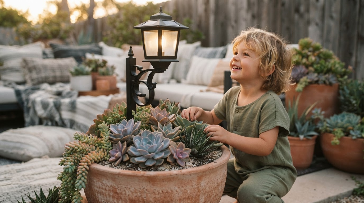 Solar Planter Lamp Strategies for Succulent Containers