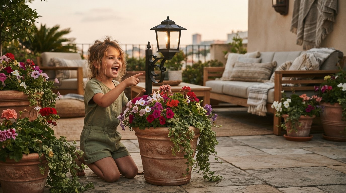 Solar Planter Lamp Strategies for Terrace Pots