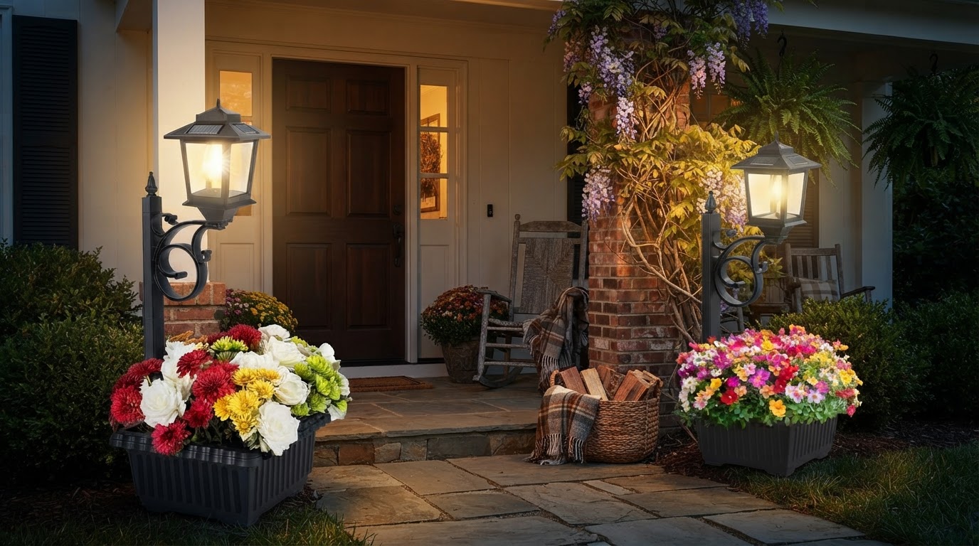 Why choose a Solar Planter Lamp for porch lighting?