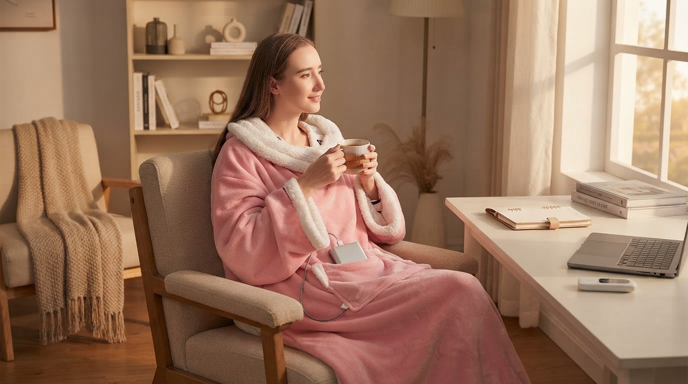 How does the Heated Blanket Wrap manage cordless power?