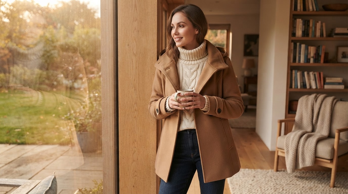 Is a camel wool blend pea coat warm enough for winter?
