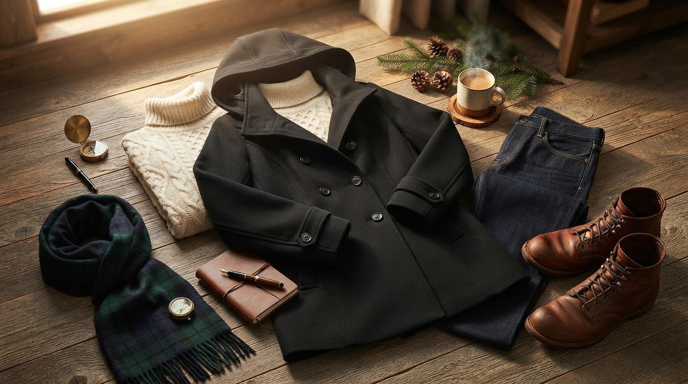 Hooded Wool Pea Coat Performance in Deep Winter